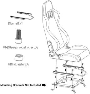 Sedili da Corsa BJYD Personalizzabili <span class=keywords><strong>XL</strong></span> Blu con Doppie Guide, Sedile Pieghevole per Simulazione di Corse - Product Image 4