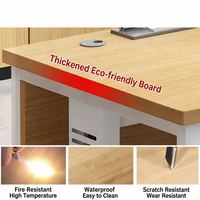 Escritorio individual, Escritorios para personal, Estaciones de trabajo para empleados, Mesas con estructura de acero, Escritorios de oficina de madera