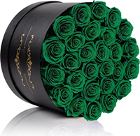 27 Rozen Langdurig Groene Kleur Ge conserveerde Eeuwige Roos voor Eid Al-Fitr Eid Al-Adha Luxe Decoratieve Cadeaus Midden-Oosten Markt