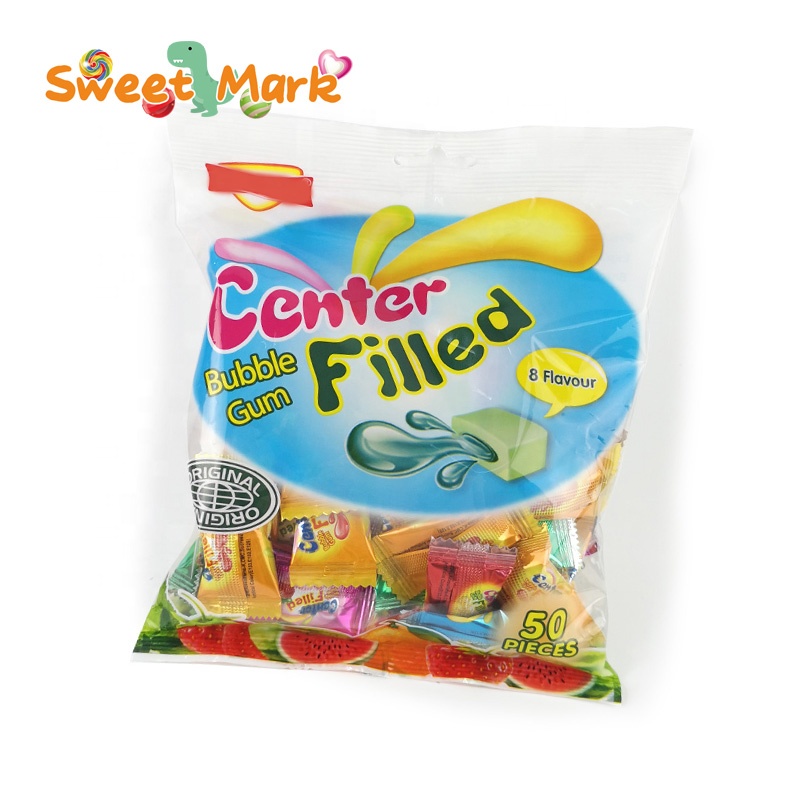 Center Filled Jam Chewing Gum Candy Mix Fruit Sweet Bubble Gum
