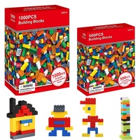 Vente en gros de 500/1000 pièces de blocs de construction Moc, en plastique ABS, briques de construction DIY, blocs d'assemblage, jouets, cadeau pour enfants