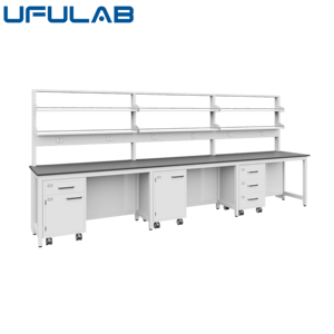 Bàn làm việc phòng thí nghiệm hóa học có tủ thép toàn phần và mặt bàn gốm, thiết kế hiện đại, dùng cho trường học và bệnh viện - Product Image 1