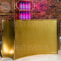 Barra sólida hexagonal moderna al por mayor con mesa de bar para eventos de boda de oro pulido y cepillado