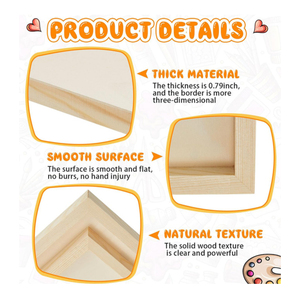 Stretched <strong>Wood</strong> <strong>Panels</strong> for Painting 10 x 8 Inches <strong>Unfinished</strong> Canvas Board 0.79 Deep Cradled Artist <strong>Wall</strong> <strong>Panels</strong> for Arts Projects - Product Image 6