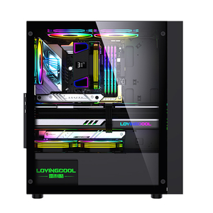 Lovingcool Hot Sale Black Gaming Case Desktop Mid Tower Atx Pc Gaming Case Pc Toren Case Rgb <span class=keywords><strong>Cpu</strong></span> Kast Fabrikant Met Fans - Product Image 2