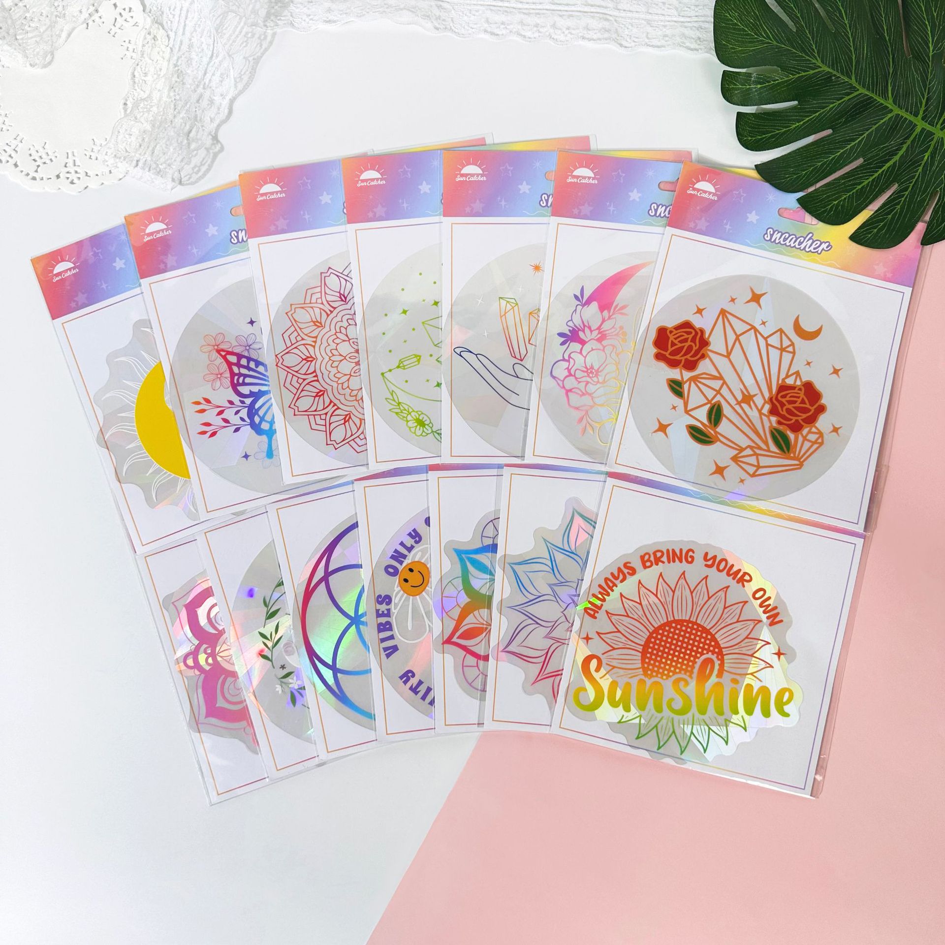 Nuovi disegni Rainbow maker sticker per uccelli Anti collisione Sun catcher Window sticker decalcomanie per la casa suncatcher sticker