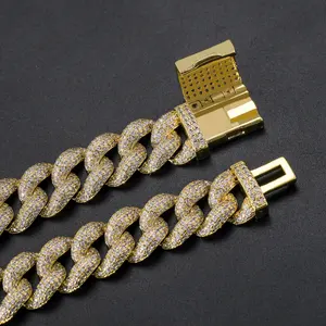 2023 nuovo Design moda Trendy bracciale da uomo e da donna 12mm Hiphop Hip Hop catena a maglia cubana bracciale gioielli con diamanti