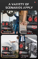 Ventes directes d'usine SÛR 180L 1500w 2hp 8bar 520L/MIN 220v 50hz Réduction du bruit Pompe à compresseur d'air portable