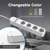 Multiprise intelligente Wi-Fi Tuya Premium avec 4 prises EU et ports USB, contrôle à distance via application, pour la maison et le bureau