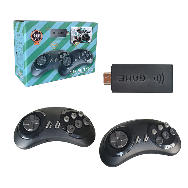 16 Bit Video Game Console Built in 688 Classic Game Wireless Controller Mini HD Retro Game Stick for Sega