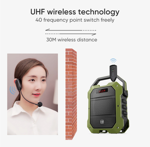 SHIDU Mini microfono portatile cuffia senza fili collare microfono a condensatore per <span class=keywords><strong>insegnanti</strong></span> insegnamento di fitness allenatore di yoga allenatore - Product Image 5