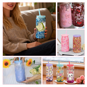 Vaso Térmico de 16 oz con Diseño de Globo de Nieve, Doble Pared de Vidrio, con Tapa y Pajita, Disponible en Almacén de EE. UU. - Product Image 5