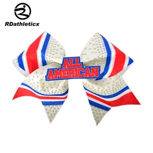 Arc de cheveux AB Crystal Cheer personnalisé pour les filles de compétition Cheerleading Cheer Bow