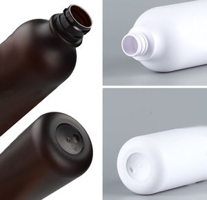 300ml 500ml Fournisseurs de bouteilles en plastique personnalisées Bouteilles en plastique PET rondes vides Emballage cosmétique avec pompe à lotion (PB02) - Product Image 5