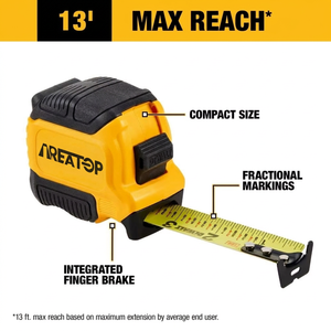 Ruban à mesurer professionnel en acier haute précision avec logo personnalisé, 5m et <span class=keywords><strong>10m</strong></span>, en PVC et ABS, avec étui en cuir - Product Image 6