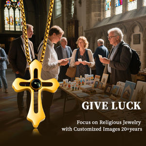 GIVELUCK St. Carlo Acutisステンレススチール18K金メッキカラー投影クロスペンダントカスタム形状パターンデザインデジタル - Product Image 3