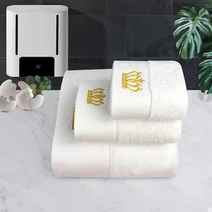 Pure Cotton White <b>Towel</b> <b>Set</b> 30x30cm 35x75cm 70x140cm Embroidered Hotel <b>Bath</b> <b>Towels</b> Skin-Friendly Rectangle <b>Towels</b> - Product Image 3