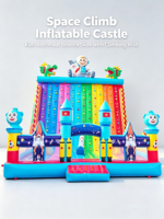 Château gonflable géant sur le thème de l'espace, mur d'escalade, combo de mur d'escalade, matériau PVC, capacité de 1000 kg