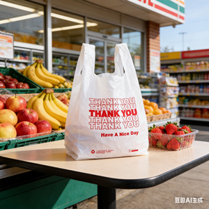 Bolsas de Plástico HDPE Resistentes para Fruterías, Empaque de Productos Frescos, Bolsas Multiusos con Asa Larga para el Hogar y Negocios - Product Image 1