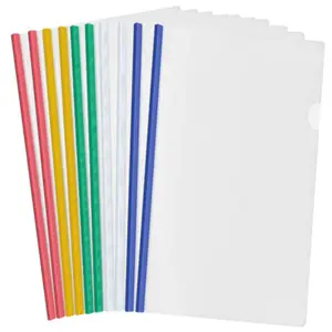 20 Pcs Clear Report Covers Files Clip A4 Project Presentation Binder with Sliding Bar Folder Recycled Plastic File