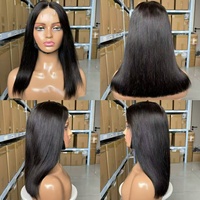 Peluca Bob Recta con Frente de Encaje 2x6, Densidad 300%, 14-30 Pulgadas, al por Mayor, Lista para Usar, Hecha de Cabello Humano 100%