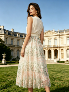 <b>SWEET</b> BABE Women Delicate Floral Design Midi Skirt High Waist Flowy Skirt Great For Vacation <b>Party</b> And Everyday Styling - Product Image 3