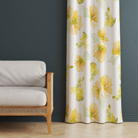 Nouveauté Rideaux de fenêtre et de porte en coton écologique imperméable à motif floral moderne de luxe avec glands et couleur personnalisable