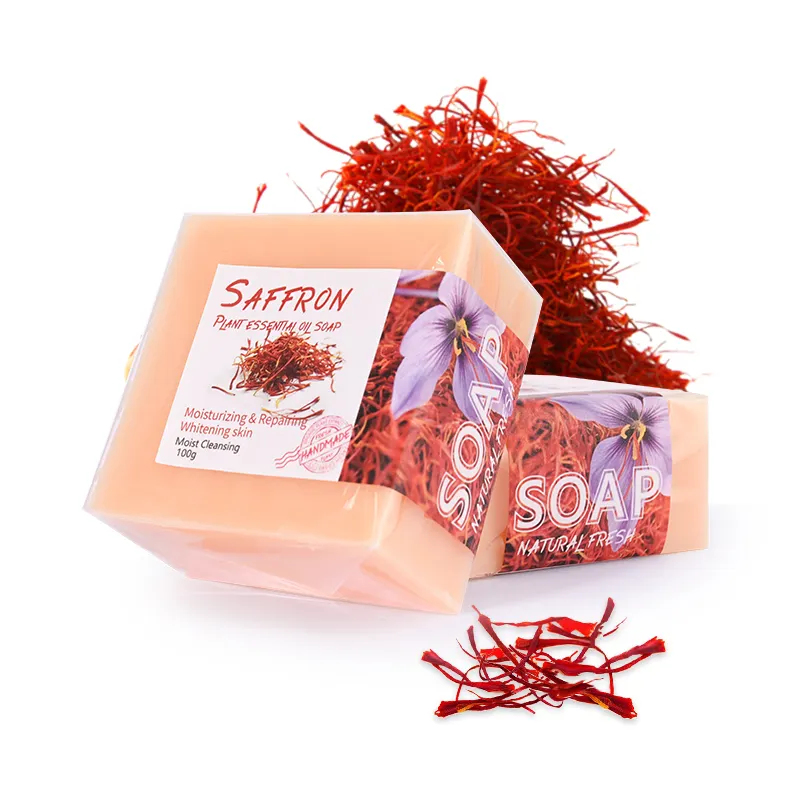 Saffron essential oil soap flower and plant essence handmade soap