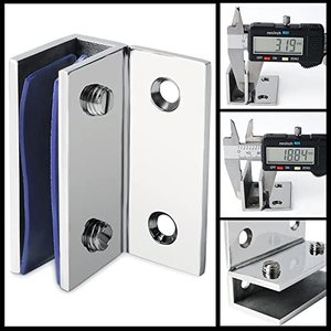 Giá đỡ kệ kính hình chữ nhật không khung có thể điều chỉnh với chân, kẹp chắc chắn, kẹp kệ bằng thép không gỉ SUS 304 mạ crôm - Product Image 2