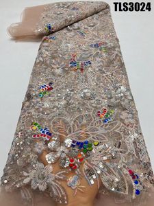 Magnifique tissu de dentelle à paillettes brodé autrichien teint en fil design aso oke pour les femmes sud-africaines tenues de robe de soirée - Product Image 2