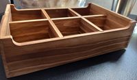 Organisateur de sucre en bois, boîte à sachets de thé avec poignée, coffre avec 6 compartiments, conteneur de rangement divisé pour comptoir, petit paquet
