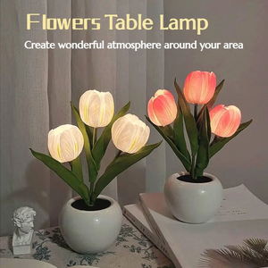 Lámpara de Noche Romántica con Forma de Tulipán, Estilo Ins, Luz de Ambiente para Mesa de Noche, Decoración para Habitación de Niñas, Regalos de Cumpleaños - Product Image 1