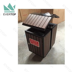 DA-200I 70L Bằng Gỗ Thùng Rác Trang Trí Bằng Gỗ Thùng Rác Với Gạt Tàn Chất Thải Bin 2 Ngăn Gỗ Thùng Rác Bin Ngoài Trời Thùng Rác Có Thể Thiết Lập - Product Image 4