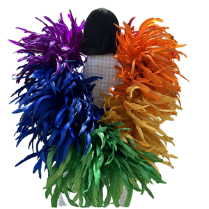 Boa <span class=keywords><strong>de</strong></span> plumas <span class=keywords><strong>de</strong></span> cola <span class=keywords><strong>de</strong></span> gallo esponjoso <span class=keywords><strong>de</strong></span> <span class=keywords><strong>2</strong></span> <span class=keywords><strong>metros</strong></span>, 350 gramos, Chandelle, Boa <span class=keywords><strong>de</strong></span> plumas decorativa, patrón teñido <span class=keywords><strong>para</strong></span> vestido <span class=keywords><strong>de</strong></span> Carnaval - Product Image 1