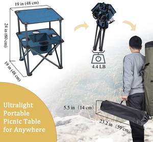 Mesa de Cocina Plegable Portátil de Aluminio para Acampar al Aire Libre - Product Image 6