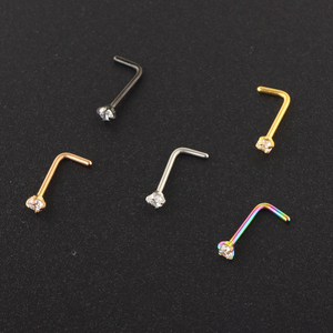 1 Piercing pour le nez, breloque en acier inoxydable, en forme de <span class=keywords><strong>L</strong></span>, clou d'oreille, boucle Tragus, Cartilage, Piercing corporel, vente en gros, 50 pièces, mélange de couleurs - Product Image 4