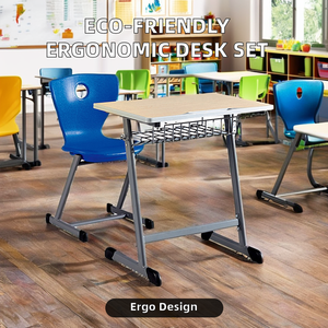 Ensemble de chaise de bureau fixe moderne et écologique en acier, MDF et plastique pour usage commercial et scolaire, couleur personnalisée Aoyasi PT-201 PT-201 Moderne - Product Image 4