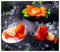 Maison de poupée miniature nourriture homard roi crabe animal figurine résine fruits de mer modèles supermarché cuisine décor jouets commerce de gros