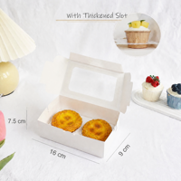 Boîte à cupcakes à fenêtre 2 compartiments en carton blanc avec insert transparent, support de présentation pour cupcakes, boîte à muffins, vente en gros