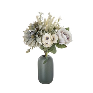 ช่อดอกไม้ประดิษฐ์ CallaFloral กุหลาบขาวและดอกอะเนโมน สำหรับตกแต่งบ้านและงานแต่งงาน - Product Image 3