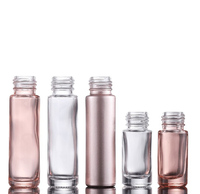 Nouvelles Bouteilles en Verre Roll-On Or Rose/Rose de 5ml et 10ml avec Bouchon à Vis et Sérigraphie – Récipients Vides pour Huiles Essentielles