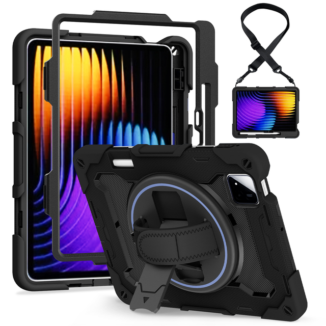 360 Rotating with Stand 3in1 Shockproof Protective Rugged Tablet case for Xiaomi Pad 7/7 Pro/pad 8/8 Pro/poco Pad X1 Cover
