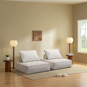 Sofá Modular de lino y algodón moderno directo de fábrica, combinación gratuita en conjunto seccional Beige claro para sala de estar, sofá Modular para llevar - Product Image 5