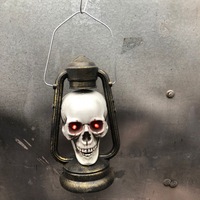 Kit d'éclairage moderne en plastique pour Halloween, suspension lumineuse squelette avec yeux rouges et verts, surface bronze, pour décoration de fête et de porche