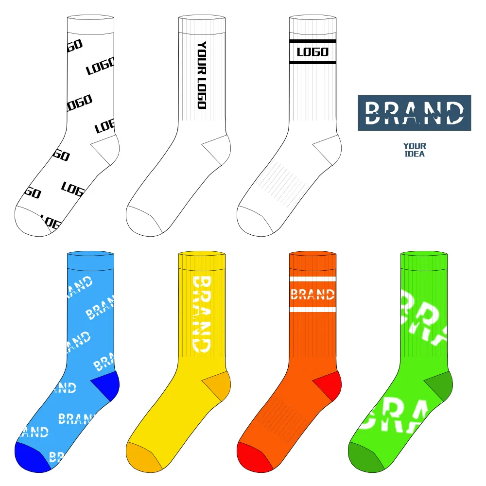 Chaussettes Uron vente en gros, en coton biologique, avec broderie personnalisée, fabriquées en chine