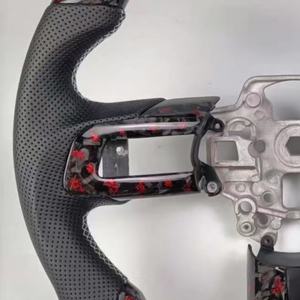 Volante de Fibra de Carbono Forjado Rojo Personalizado para <span class=keywords><strong>Ford</strong></span> Mustang Coupe 2015-2023 <span class=keywords><strong>Shelby</strong></span> S550 5.0L GT 350 500 - Product Image 2