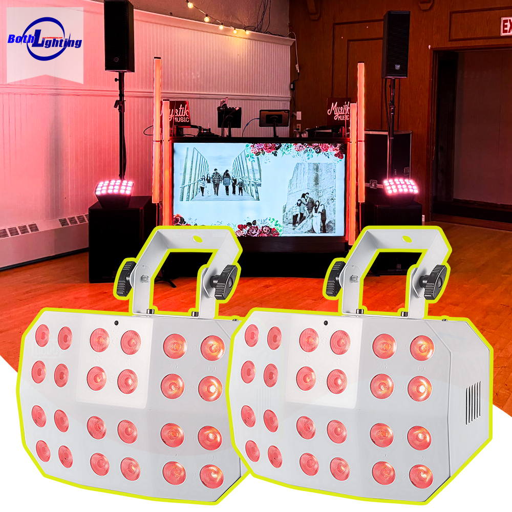 Both Lighting 24*12w RGBWA UV 6in1 LED Spider Wash Light High-powered Battery-operated Wash Light for Wedding DJ Gigs Party Club