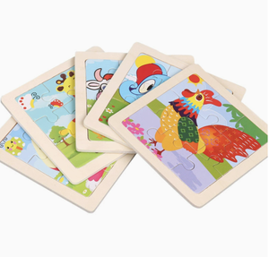 CPC CE Vente en gros <span class=keywords><strong>Puzzle</strong></span> en bois 9 pièces pour enfants, éducatif précoce, thème animaux de dessin animé et outils de circulation, avec panneaux d'apprentissage cognitif - Product Image 3