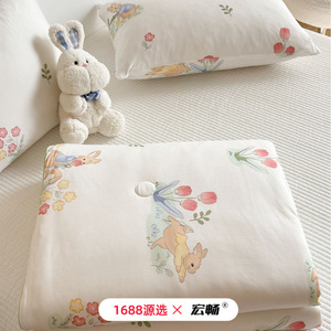 Edredón de Verano de Algodón Tejido con Estampado de Dibujos Animados, Fibra de Soya, Lavable a Máquina, Manta Fina para Niños para Aire Acondicionado - Product Image 4