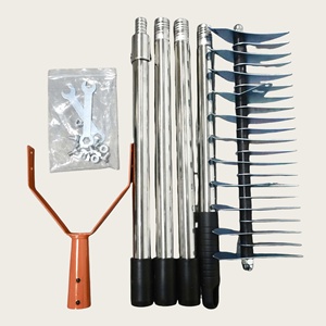 Đa-Chức Năng Nhiệm Vụ Nặng Nề Thép Không Gỉ Vườn Tay Công Cụ Thatch Cào Có Thể Tháo Rời Cào Đầu Cho Lá & Chăm Sóc Vườn - Product Image 3